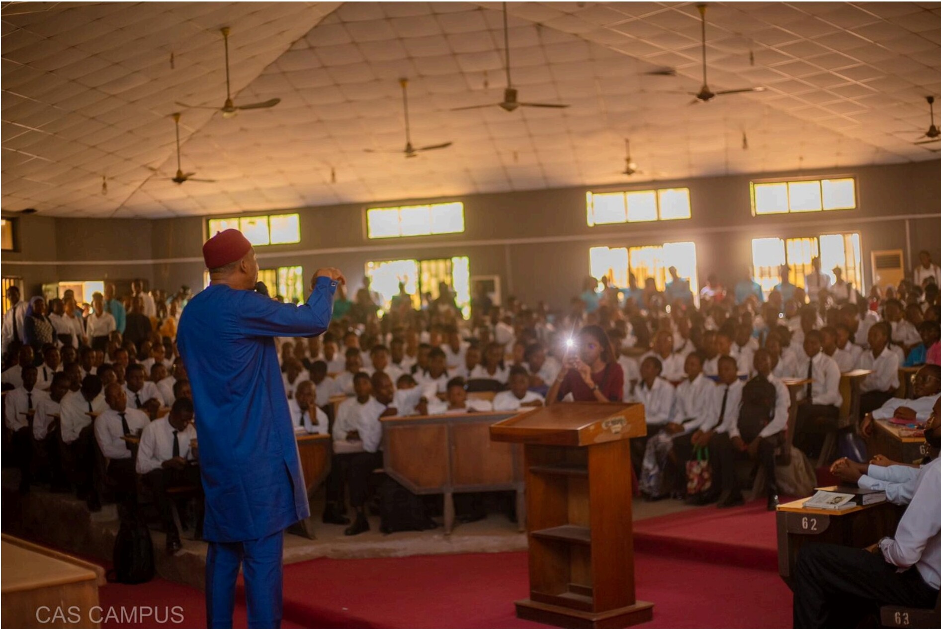 Prof. Ogba addressing students at Ebonyi State University